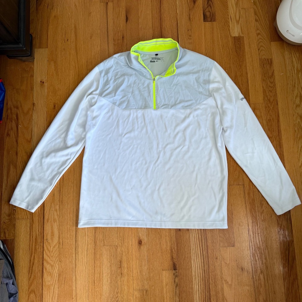 Nike Golf Charleston National 1/4 Zip Pullover XL White Dri-FIT 639883-100